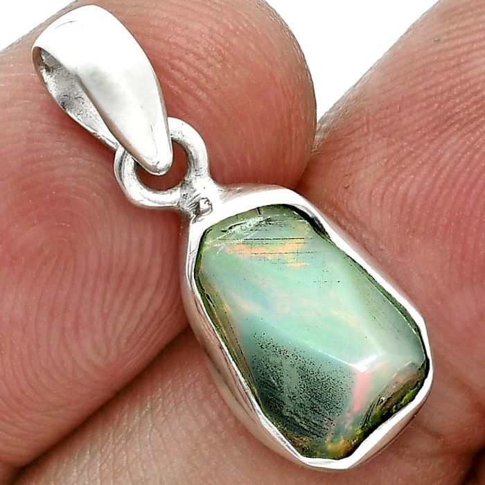 Ethiopian Opal Rough Pendant SDP157122 P-1001, 8x13 mm