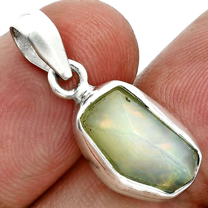 Ethiopian Opal Rough Pendant SDP157123 P-1001, 7x14 mm