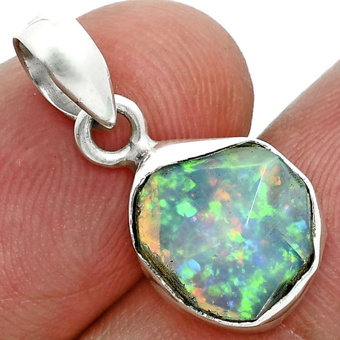 Ethiopian Opal Rough Pendant SDP157124 P-1001, 10x12 mm