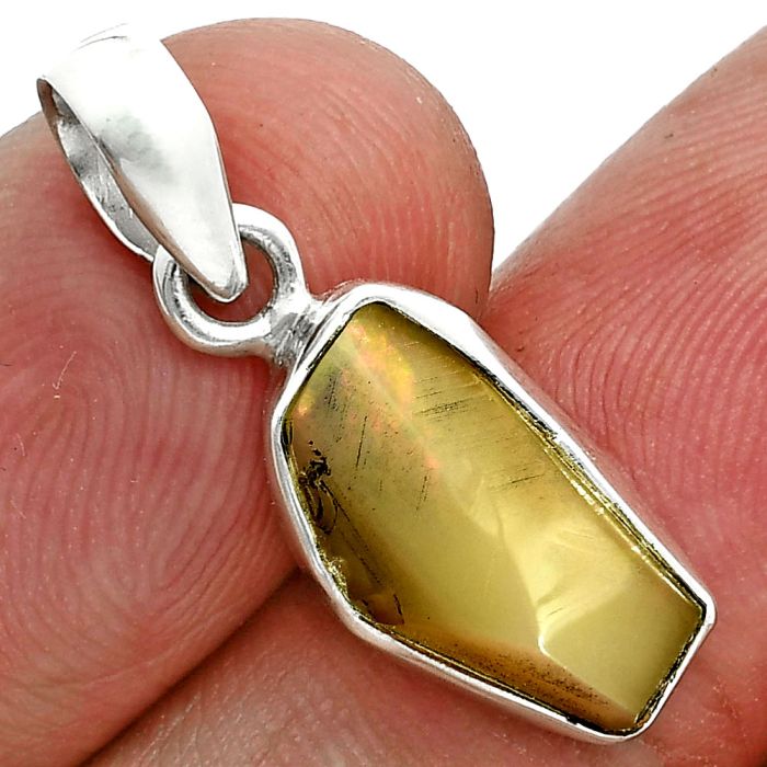 Ethiopian Opal Rough Pendant SDP157125 P-1001, 8x15 mm