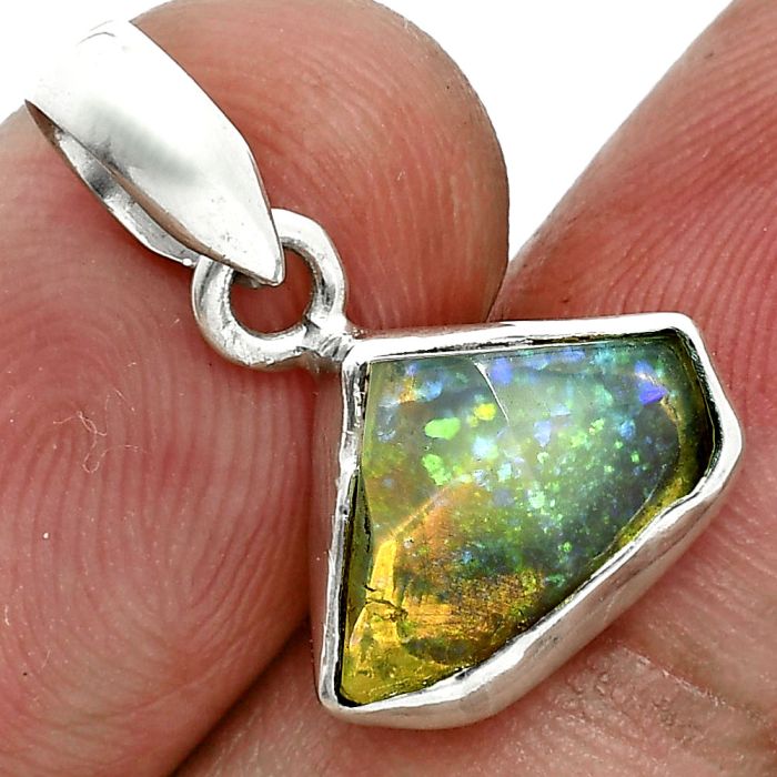 Ethiopian Opal Rough Pendant SDP157127 P-1001, 8x13 mm