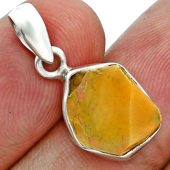 Ethiopian Opal Rough Pendant SDP157132 P-1001, 10x13 mm