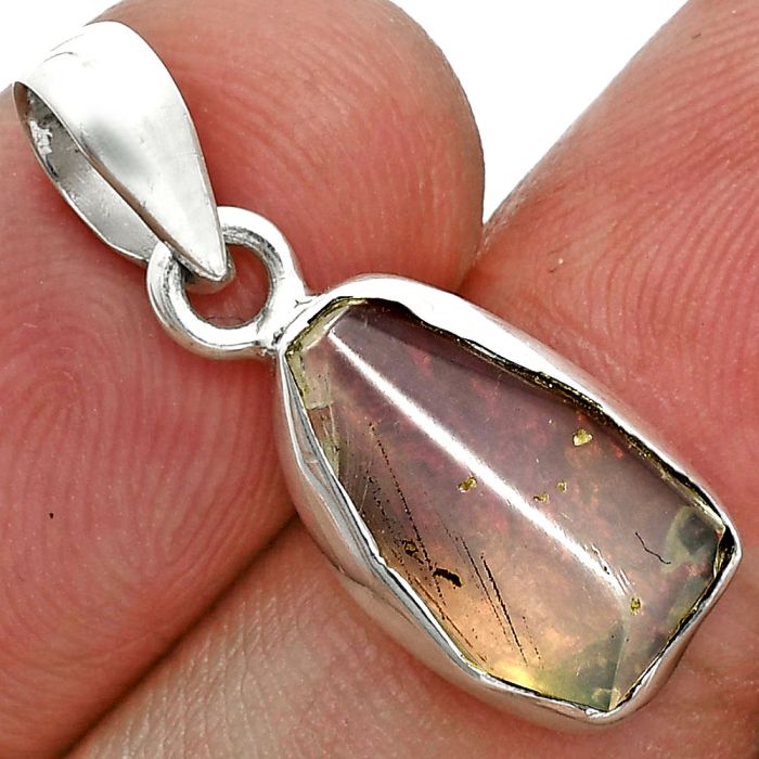 Ethiopian Opal Rough Pendant SDP157133 P-1001, 8x14 mm