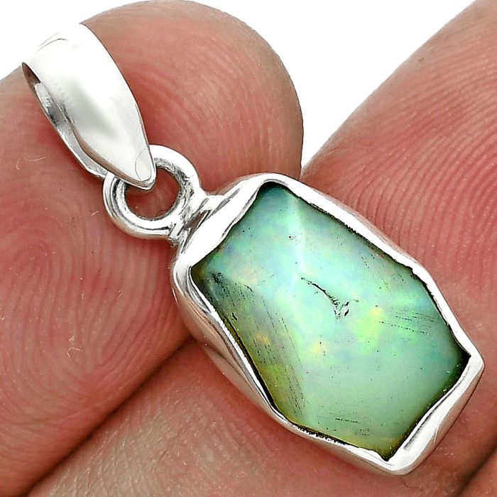 Ethiopian Opal Rough Pendant SDP157135 P-1001, 9x14 mm