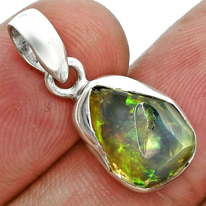 Ethiopian Opal Rough Pendant SDP157136 P-1001, 9x13 mm