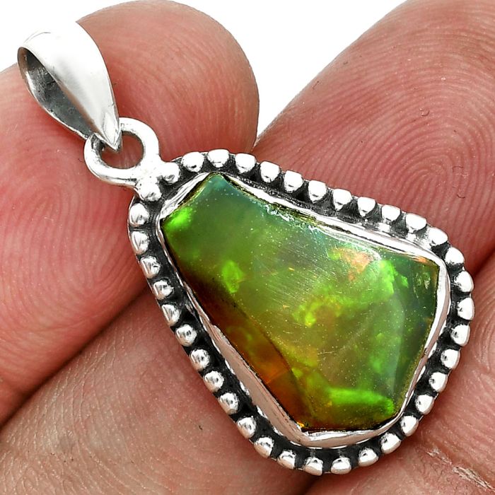 Ethiopian Opal Rough Pendant SDP157147 P-1052, 13x18 mm