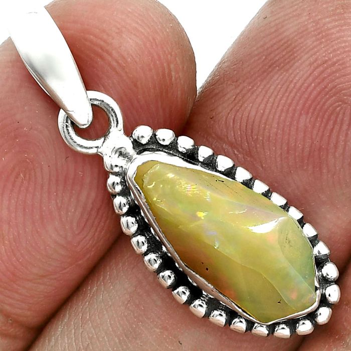 Ethiopian Opal Rough Pendant SDP157148 P-1052, 7x16 mm