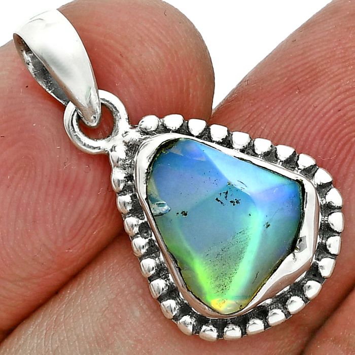 Ethiopian Opal Rough Pendant SDP157151 P-1052, 11x13 mm