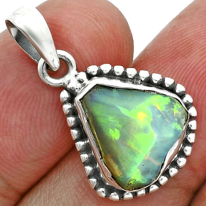 Ethiopian Opal Rough Pendant SDP157152 P-1052, 12x13 mm