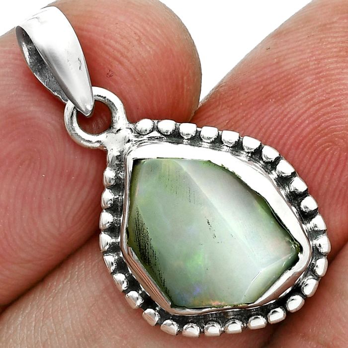 Ethiopian Opal Rough Pendant SDP157158 P-1052, 10x14 mm