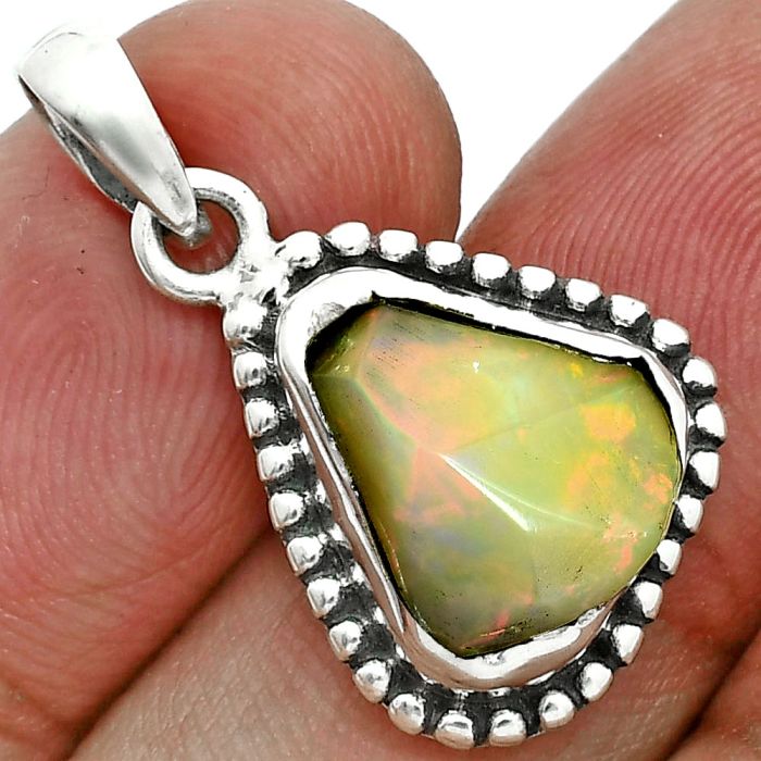 Ethiopian Opal Rough Pendant SDP157159 P-1052, 11x13 mm