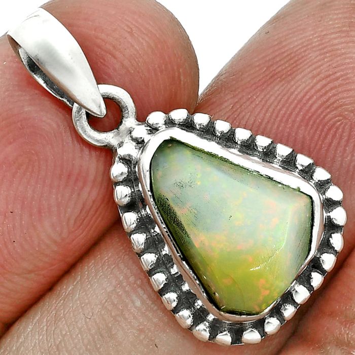 Ethiopian Opal Rough Pendant SDP157160 P-1052, 11x14 mm