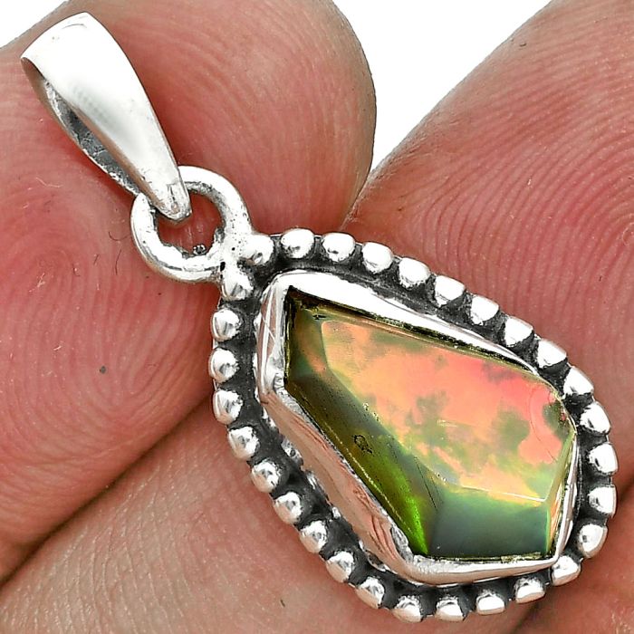 Ethiopian Opal Rough Pendant SDP157162 P-1052, 8x14 mm