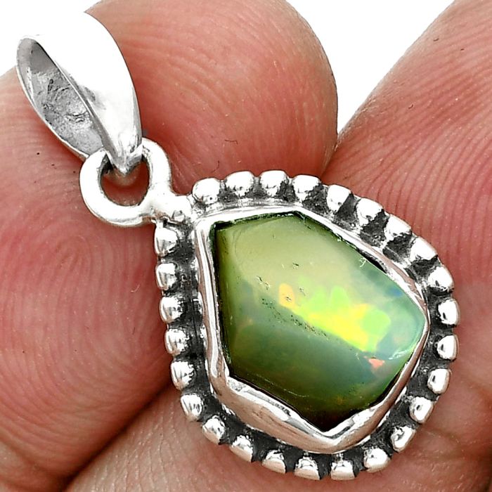 Ethiopian Opal Rough Pendant SDP157165 P-1052, 8x10 mm