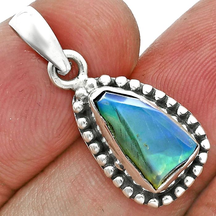 Ethiopian Opal Rough Pendant SDP157166 P-1052, 8x13 mm