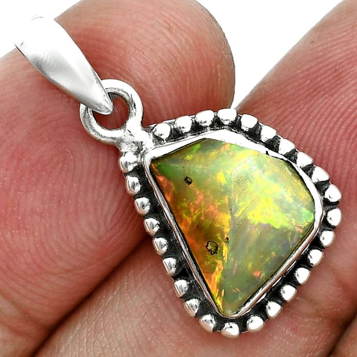 Ethiopian Opal Rough Pendant SDP157169 P-1052, 9x12 mm