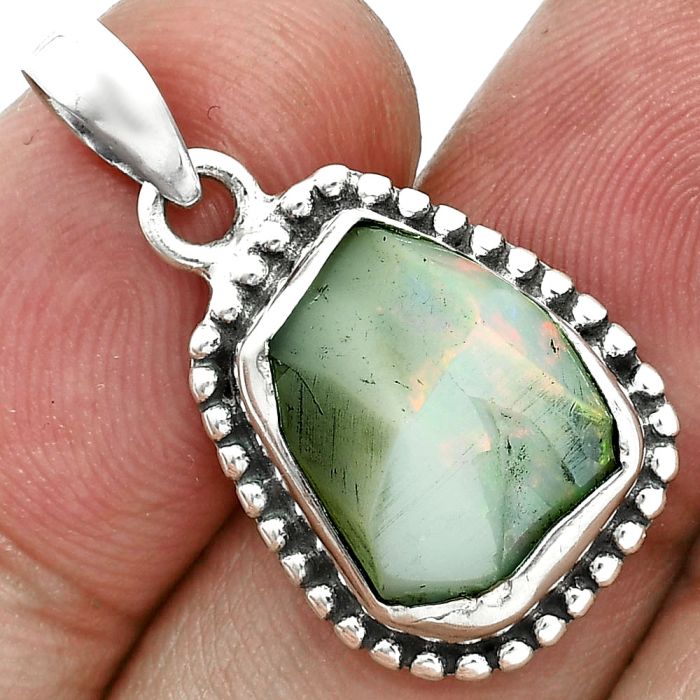 Ethiopian Opal Rough Pendant SDP157170 P-1052, 12x14 mm