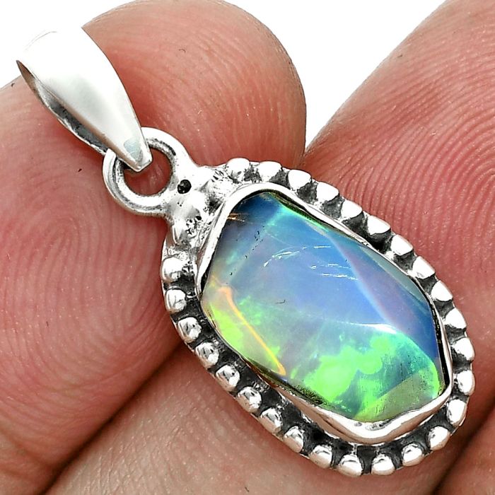 Ethiopian Opal Rough Pendant SDP157174 P-1052, 8x14 mm