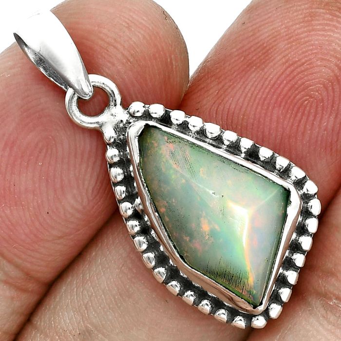 Ethiopian Opal Rough Pendant SDP157178 P-1052, 11x18 mm