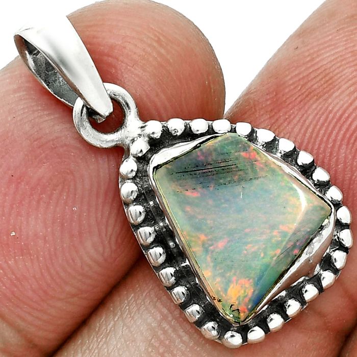 Ethiopian Opal Rough Pendant SDP157180 P-1052, 10x12 mm