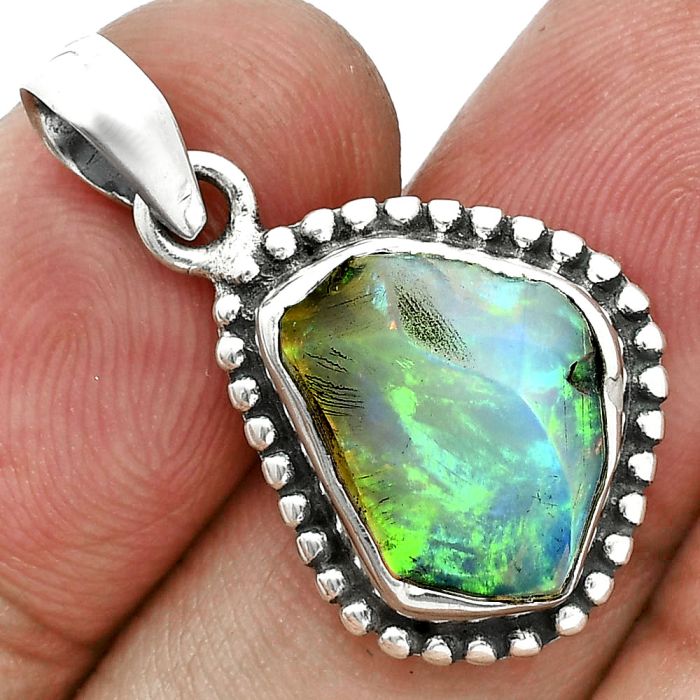 Ethiopian Opal Rough Pendant SDP157184 P-1052, 11x14 mm