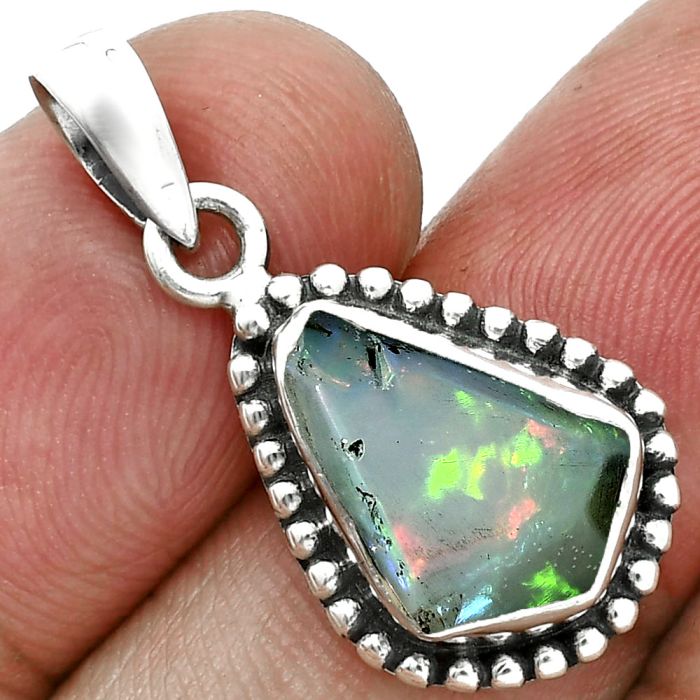 Ethiopian Opal Rough Pendant SDP157186 P-1052, 9x14 mm