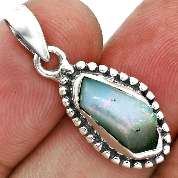 Ethiopian Opal Rough Pendant SDP157187 P-1052, 6x13 mm