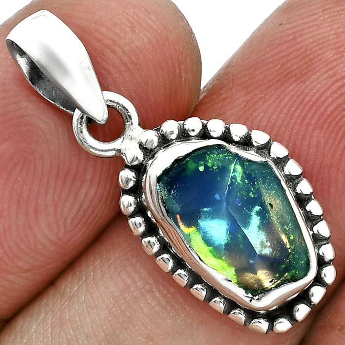 Ethiopian Opal Rough Pendant SDP157188 P-1052, 8x12 mm