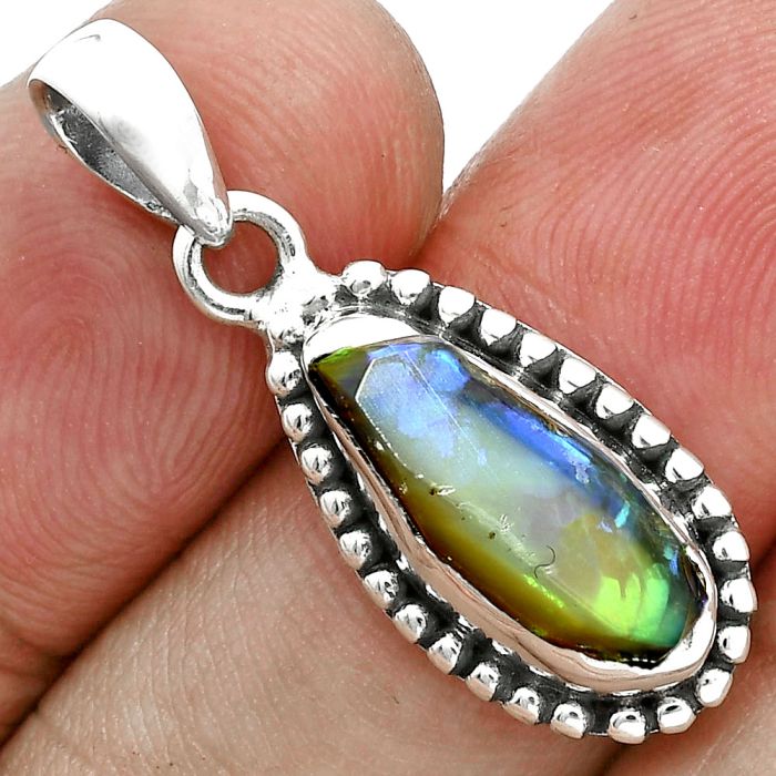 Ethiopian Opal Rough Pendant SDP157190 P-1052, 7x16 mm