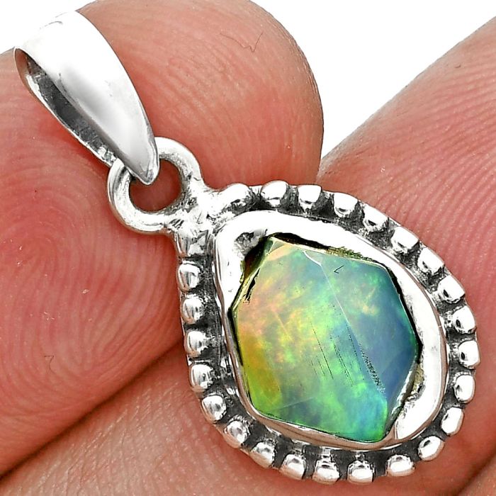 Ethiopian Opal Rough Pendant SDP157191 P-1052, 9x11 mm