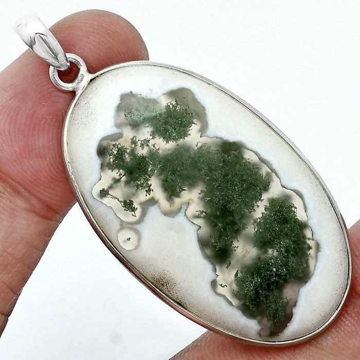 Horse Canyon Moss Agate Pendant SDP157198 P-1001, 24x40 mm