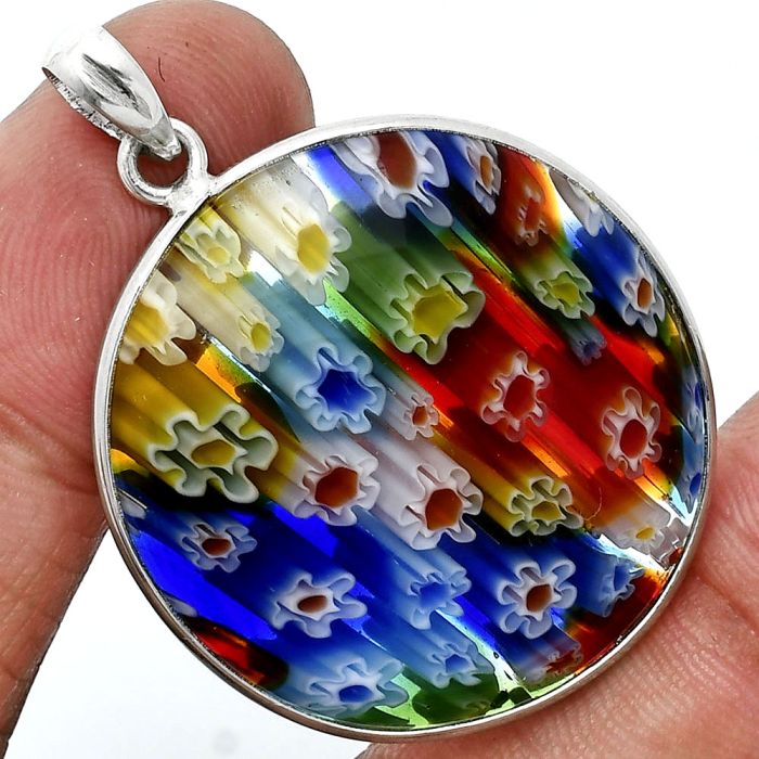 Millefiori Murano Glass Pendant SDP157217 P-1001, 31x31 mm