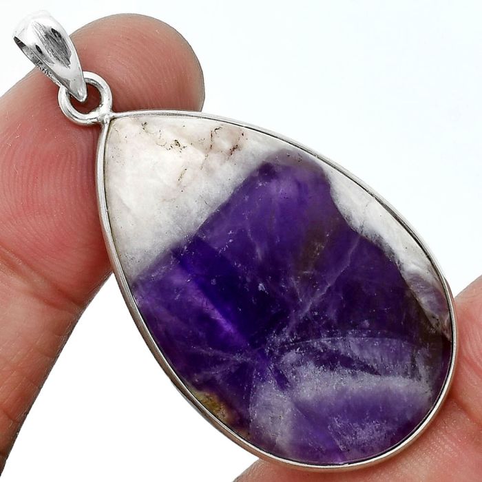 Chevron Amethyst Pendant SDP157218 P-1001, 23x36 mm