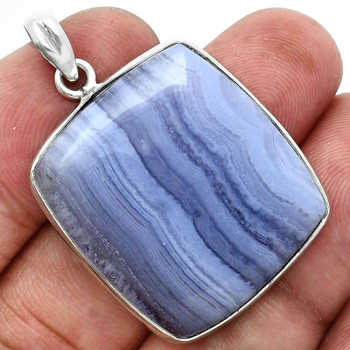 Blue Lace Agate Pendant SDP157223 P-1001, 25x27 mm