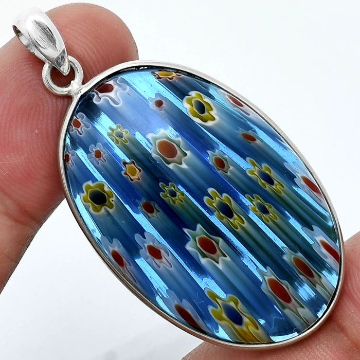 Millefiori Murano Glass Pendant SDP157249 P-1001, 23x36 mm