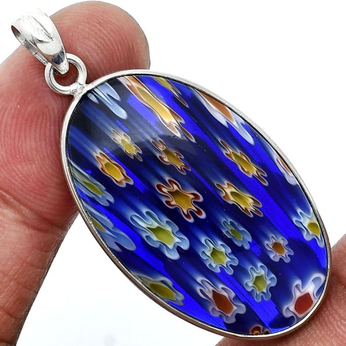 Millefiori Murano Glass Pendant SDP157250 P-1001, 20x34 mm