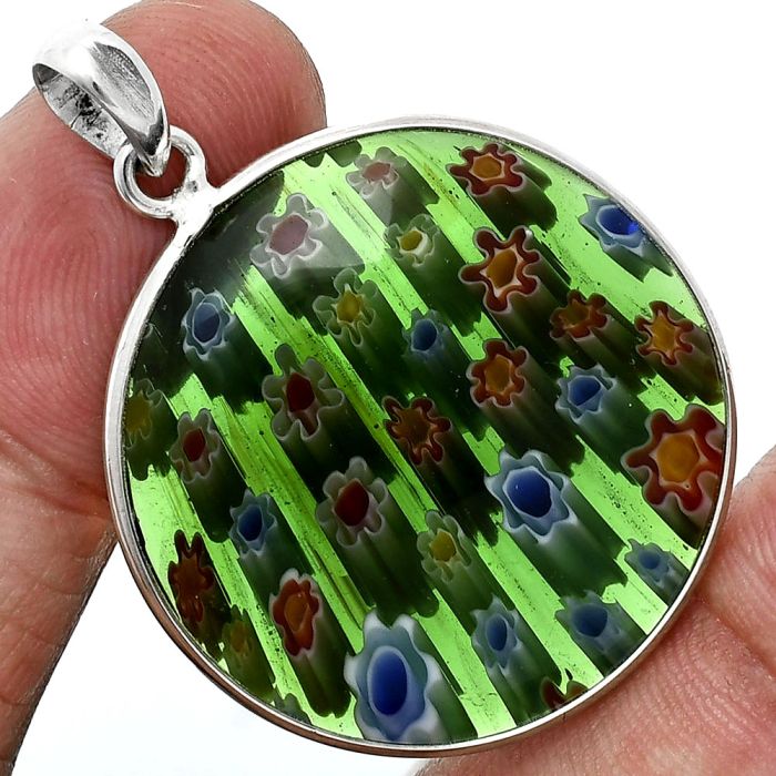 Millefiori Murano Glass Pendant SDP157252 P-1001, 29x29 mm