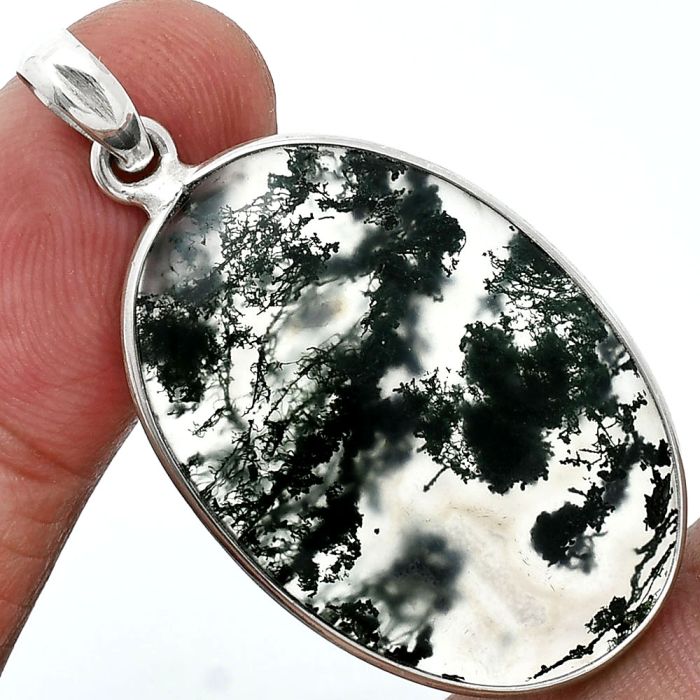 Moss Agate Pendant SDP157272 P-1001, 22x32 mm