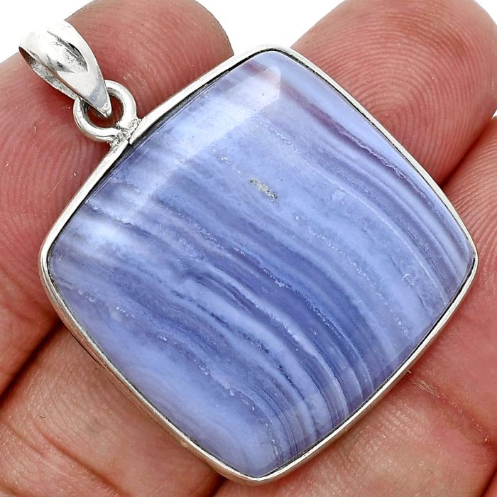 Blue Lace Agate Pendant SDP157275 P-1001, 24x26 mm