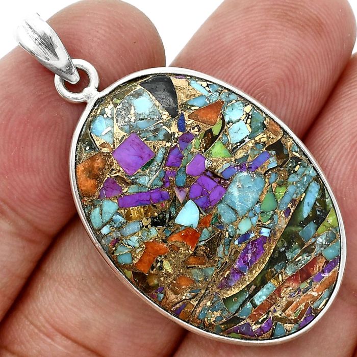 Multi Copper Turquoise Pendant SDP157276 P-1001, 22x31 mm