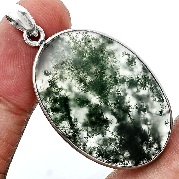 Moss Agate Pendant SDP157278 P-1001, 22x33 mm