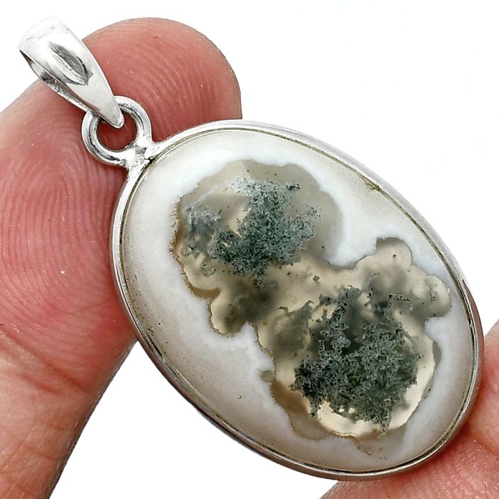 Horse Canyon Moss Agate Pendant SDP157286 P-1001, 18x26 mm