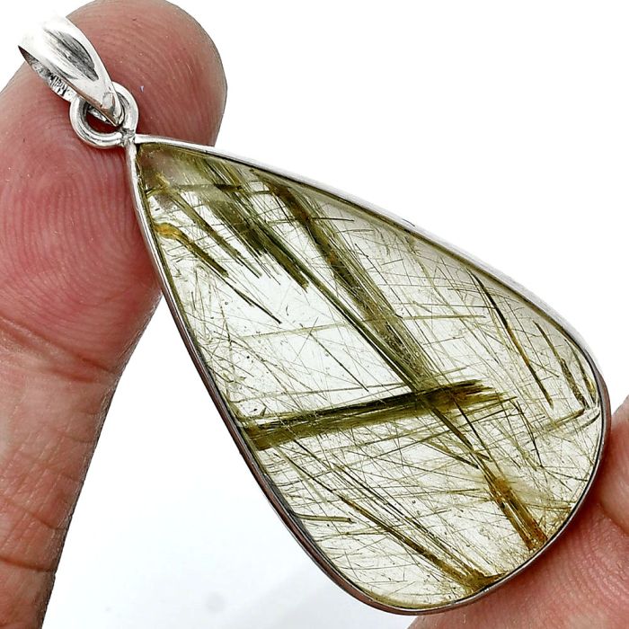 Actinolite In Quartz Pendant SDP157288 P-1001, 22x38 mm