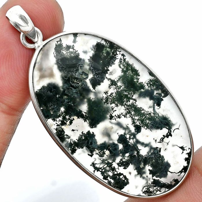 Moss Agate Pendant SDP157327 P-1001, 23x41 mm