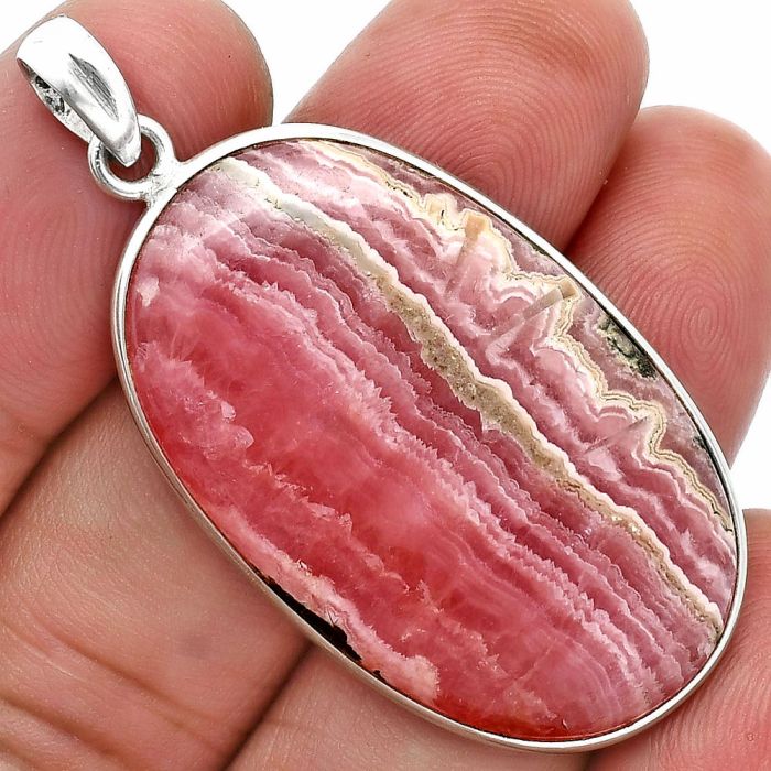 Rhodochrosite Argentina Pendant SDP157338 P-1001, 22x37 mm