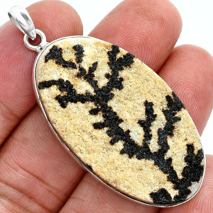 Germany Psilomelane Dendrite Pendant SDP157341 P-1001, 23x41 mm