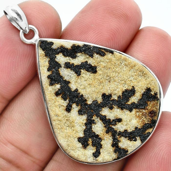 Germany Psilomelane Dendrite Pendant SDP157349 P-1001, 27x34 mm