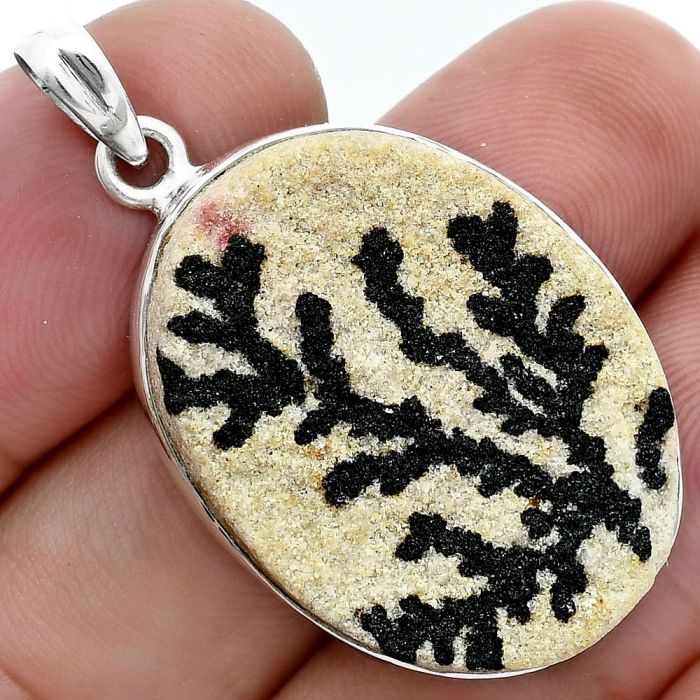 Germany Psilomelane Dendrite Pendant SDP157353 P-1001, 22x28 mm