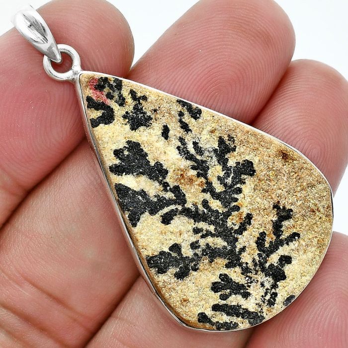 Germany Psilomelane Dendrite Pendant SDP157355 P-1001, 24x37 mm