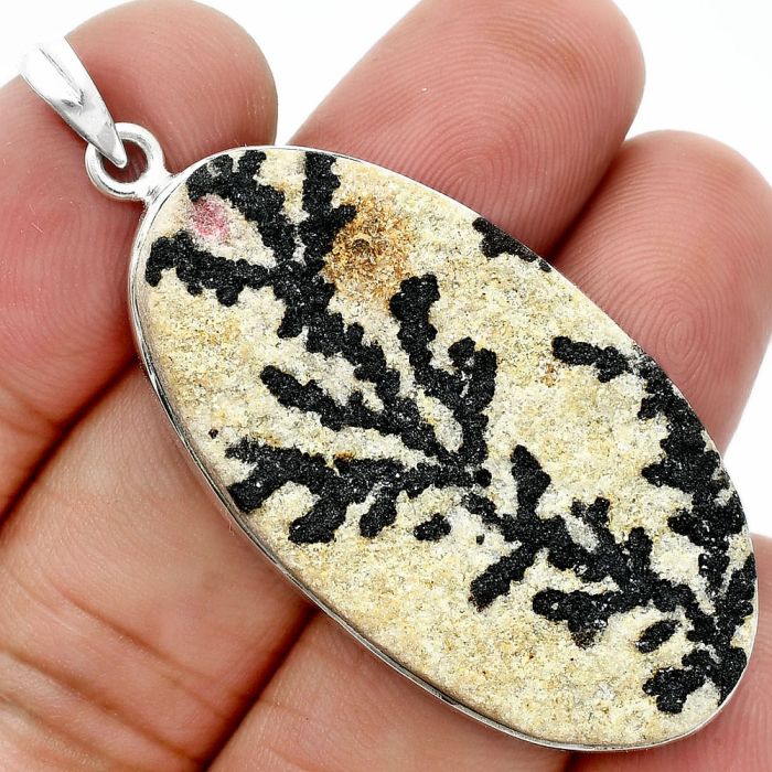 Germany Psilomelane Dendrite Pendant SDP157357 P-1001, 22x41 mm